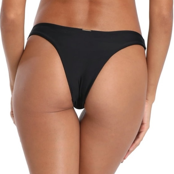 RELLECIGA black cheeky Brazilian Cut low rise front Sexy thong Bikini Bottom NWT - Picture 6 of 8